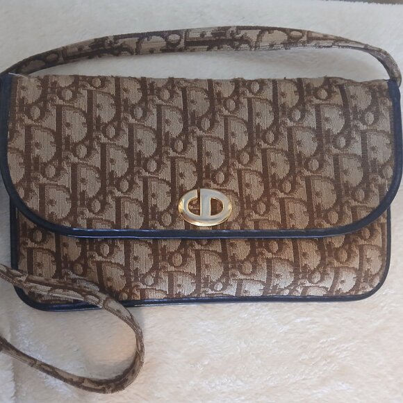 Vintage Dior Monogram Envelope Clutch - Picture 1 of 2